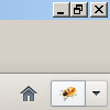 Кнопка с изображением клопа для запуска "Firebug" в  браузере "FireFox".