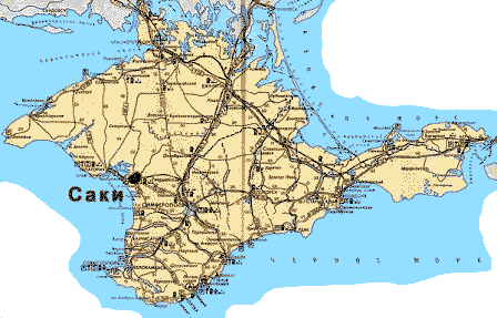 Крым, Саки, карта