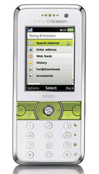 Sony Ericsson K660i, Lime on white   