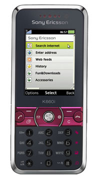 Sony Ericsson K660i, Wine on black   