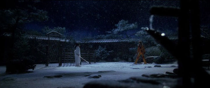 И после этого вышла в прекрасный ночной зимний японский садик...